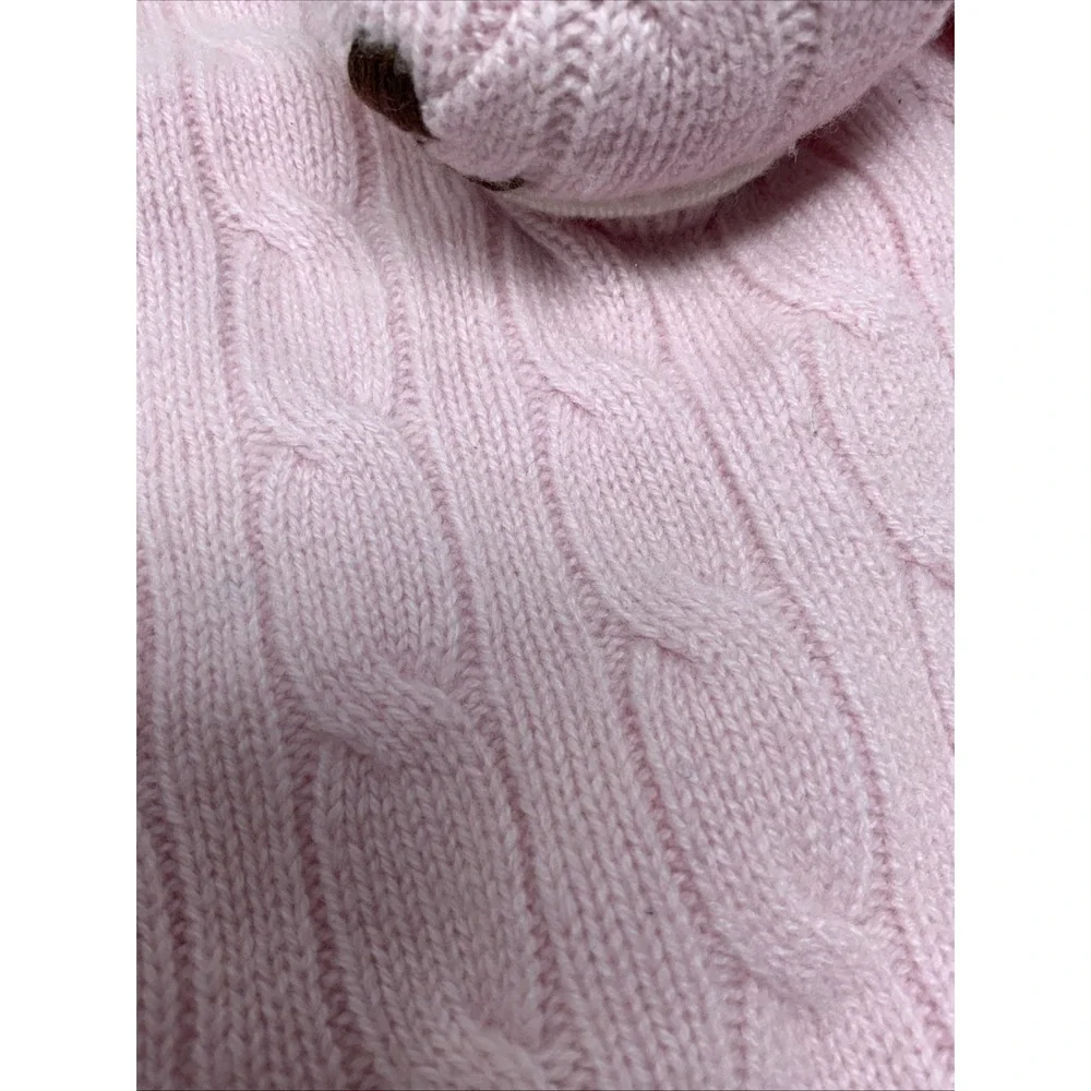 Ralph Lauren Baby Cashmere Pink Bear Lovey Security Blanket Luxury Soft Plush